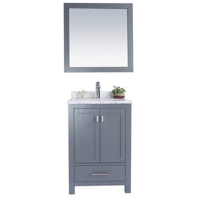 Laviva Bathroom Vanities, Under 30, Modern, Gray, Cabinets Only, Contemporary/Modern, Marble, Solid Oak Wood/Plywood/Marble, Vanity + Countertop, 706970289864, 313ANG-24G-WC