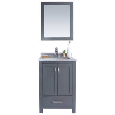 Bathroom Vanities Laviva Wilson Solid Oak Wood/Plywood/Marble Grey 313ANG-24G-WS 706970289871 Vanity + Countertop Under 30 Modern Gray Cabinets Only 25 