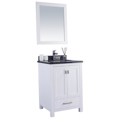 Laviva Bathroom Vanities, Under 30, Modern, white, Cabinets Only, Contemporary/Modern, Marble, Solid Oak Wood/Plywood/Marble, Vanity + Countertop, 706970289888, 313ANG-24W-BW