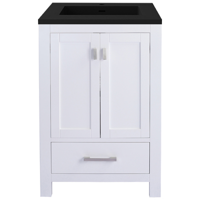 Laviva Bathroom Vanities, white, Contemporary/Modern, Solid Surface, Solid Oak Wood/Plywood/Quartz, Vanity + Countertop, 685757782272, 313ANG-24W-MB