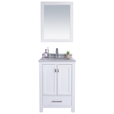 Bathroom Vanities Laviva Wilson Solid Oak Wood/Plywood/Marble White 313ANG-24W-WS 706970289901 Vanity + Countertop Under 30 Modern white Cabinets Only 25 