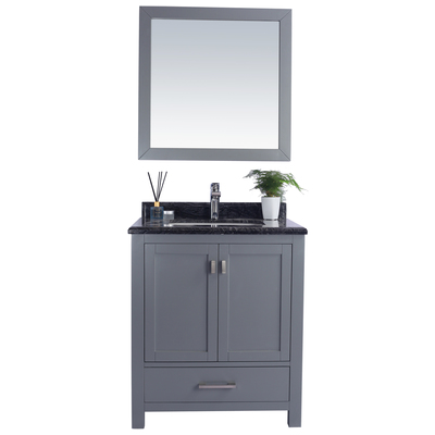 Laviva Bathroom Vanities, Under 30, Modern, Gray, Cabinets Only, Contemporary/Modern, Marble, Solid Oak Wood/Plywood/Marble, Vanity + Countertop, 706970289918, 313ANG-30G-BW