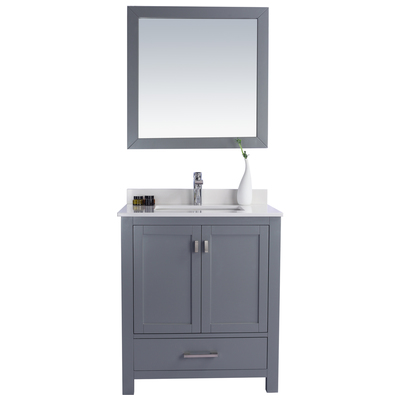 Bathroom Vanities Laviva Wilson Solid Oak Wood/Plywood/Quartz Grey 313ANG-30G-WQ 680063903199 Vanity + Countertop Under 30 Modern Gray Cabinets Only 25 