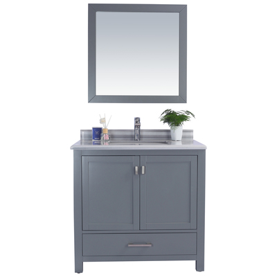 Bathroom Vanities Laviva Wilson Solid Oak Wood/Plywood/Marble Grey 313ANG-36G-WS 680063902772 Vanity + Countertop 30-40 Modern Gray Cabinets Only 25 