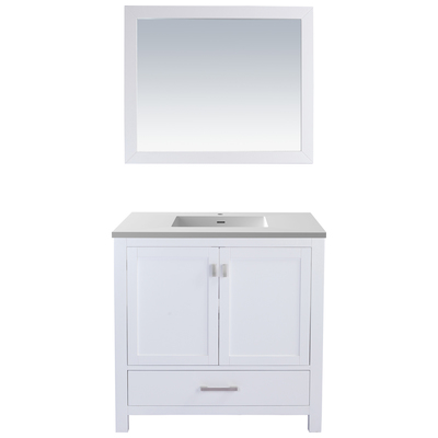 Laviva Bathroom Vanities, white, Contemporary/Modern, Solid Surface, Solid Oak Wood/Plywood/Marble, Vanity + Countertop, 685757782340, 313ANG-36W-MW