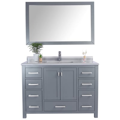 Bathroom Vanities Laviva Wilson Solid Oak Wood/Plywood/Marble Grey 313ANG-48G-WS 680063902857 Vanity + Countertop 40-50 Modern Gray Cabinets Only 25 