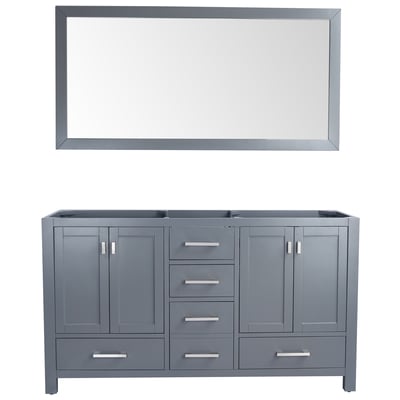 Bathroom Vanities Laviva Wilson Solid Oak Wood/Plywood Grey 313ANG-60G 706970289833 Vanities 50-70 Modern Gray Cabinets Only 25 
