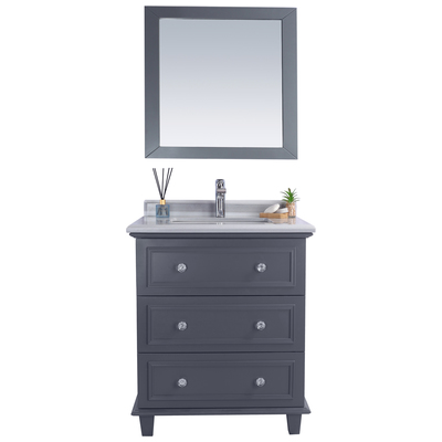 Bathroom Vanities Laviva Luna Solid Oak Wood/Plywood/Marble Grey 313DVN-30G-WS 680063903397 Vanity + Countertop Under 30 Traditional Gray 25 
