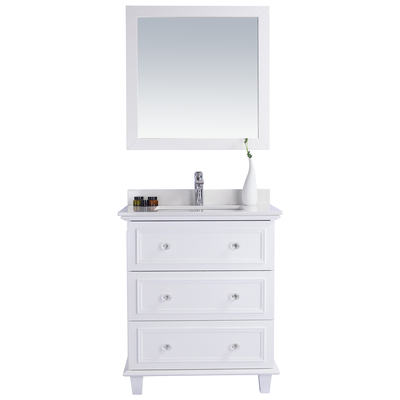 Bathroom Vanities Laviva Luna Solid Oak Wood/Plywood/Quartz White 313DVN-30W-WQ 680063903465 Vanity + Countertop Under 30 Traditional white 25 