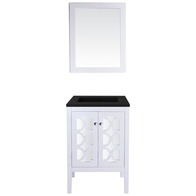 Laviva Bathroom Vanities, white, Contemporary/Modern, Solid Surface, Solid Oak Wood/Plywood/Quartz/Mirror, Vanity + Countertop, 685757781992, 313MKSH-24W-MB