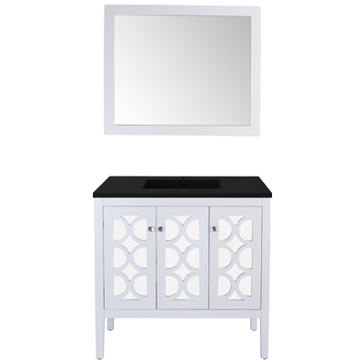 Laviva Bathroom Vanities, white, Contemporary/Modern, Solid Surface, Solid Oak Wood/Plywood/Quartz/Mirror, Vanity + Countertop, 685757782036, 313MKSH-36W-MB