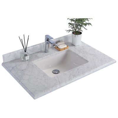 Vanity tops Laviva Forever Marble N/A 313SQ1H-36-WC 680063902086 Countertop Whitesnow Rectangle Countertop Ceramic Marble Natural Marble Carrara White Grey White Gal 