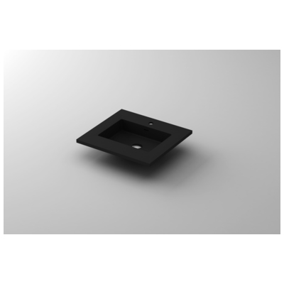 Laviva Vanity tops, Blackebony, Countertop, Modern, Solid surface, Absolute Black,BlackMatte Black, Modern, Solid Surface, Solid Surface, Countertop, 685757781046, 313SQ1HSS-24-MB
