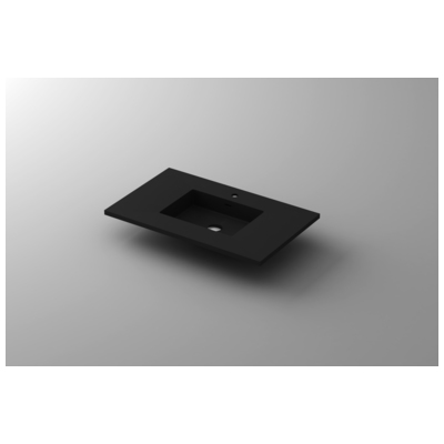 Laviva Vanity tops, black ebony, Countertop, Modern, Solid surface, Absolute Black,BlackMatte Black, Modern, Solid Surface, Solid Surface, Countertop, 685757781084, 313SQ1HSS-36-MB