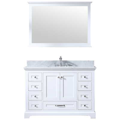 Lexora Bathroom Vanities, Single Sink Vanities, 40-50, White, White Carrara Marble, Bathroom Vanities, 689770981049, LD342248SADSM46