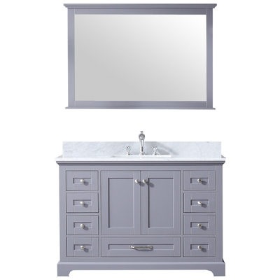 Lexora Bathroom Vanities, Single Sink Vanities, 40-50, Gray, White Carrara Marble, Bathroom Vanities, 689770981056, LD342248SBDSM46