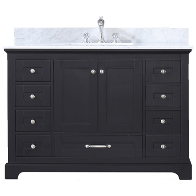 Lexora Bathroom Vanities, Single Sink Vanities, 40-50, Dark Brown, White Carrara Marble, Bathroom Vanities, 689770981636, LD342248SGDS000