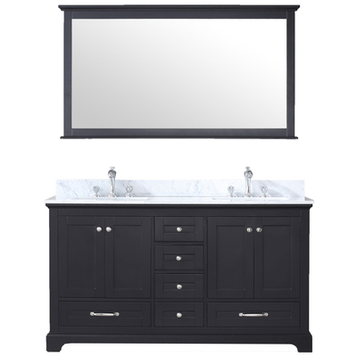 Lexora Bathroom Vanities, Double Sink Vanities, 50-70, Dark Brown, White Carrara Marble, Bathroom Vanities, 810014577203, LD342260DGDSM58F