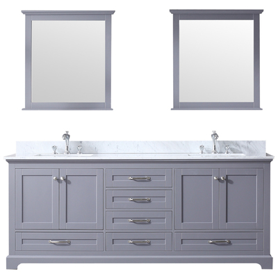 Lexora Bathroom Vanities, Double Sink Vanities, 70-90, Gray, White Carrara Marble, Bathroom Vanities, 810014577234, LD342280DBDSM30F