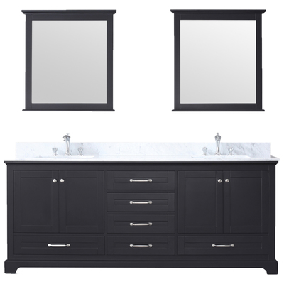 Lexora Bathroom Vanities, Double Sink Vanities, 70-90, Dark Brown, White Carrara Marble, Bathroom Vanities, 689770981124, LD342280DGDSM30