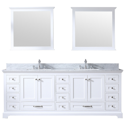 Lexora Bathroom Vanities, Double Sink Vanities, 70-90, White, White Carrara Marble, Bathroom Vanities, 689770981131, LD342284DADSM34
