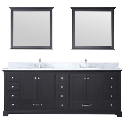 Lexora Bathroom Vanities, Double Sink Vanities, 70-90, Dark Brown, White Carrara Marble, Bathroom Vanities, 689770981155, LD342284DGDSM34