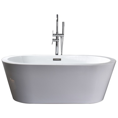 Lexora Free Standing Bath Tubs, Whitesnow, Acrylic,Fiberglass, Chrome, Bathtubs & Tub Fillers, 810014572628, LD900459A1C0000