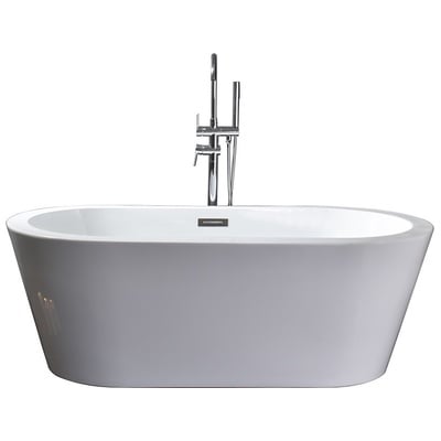 Free Standing Bath Tubs Lexora Lure Glossy White LD900467A1C0000 810014572635 Bathtubs & Tub Fillers Whitesnow Acrylic Fiberglass Chrome 