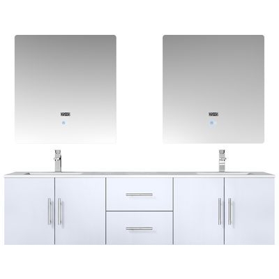 Lexora Bathroom Vanities, Double Sink Vanities, 70-90, White, Wall Mount Vanities, White Carrara Marble, Bathroom Vanities, 810014576664, LG192272DMDSLM30F