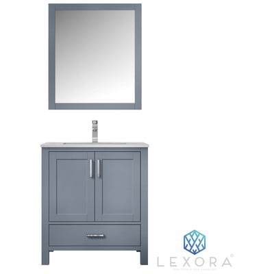 Lexora Bathroom Vanities, Single Sink Vanities, Under 30, Gray, White Carrara Marble, Bathroom Vanities, 689770980691, LJ342230SBDSM28