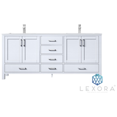 Lexora Bathroom Vanities, Double Sink Vanities, 70-90, White, White Carrara Marble, Bathroom Vanities, 689770981490, LJ342272DADS000