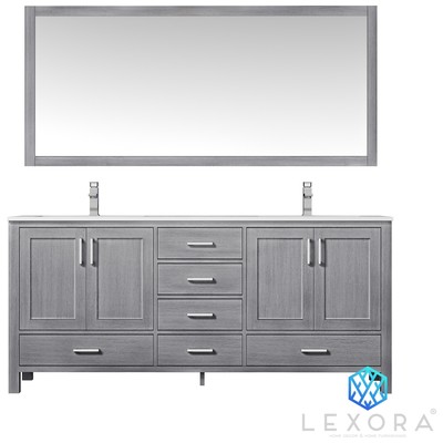 Lexora Bathroom Vanities, Double Sink Vanities, 70-90, Gray, White Carrara Marble, Bathroom Vanities, 689770980806, LJ342272DDDSM70