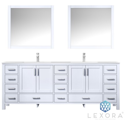 Lexora Bathroom Vanities, Double Sink Vanities, 70-90, White, White Carrara Marble, Bathroom Vanities, 689770980844, LJ342284DADSM34