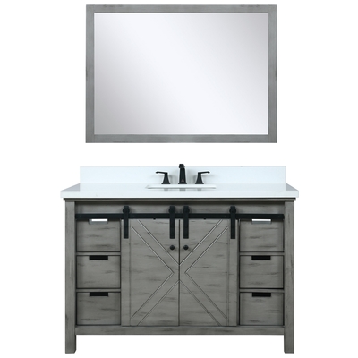 Lexora Bathroom Vanities, Single Sink Vanities, 40-50, Gray, White Quartz, Bathroom Vanities, 689770984385, LM342248SHCSM44