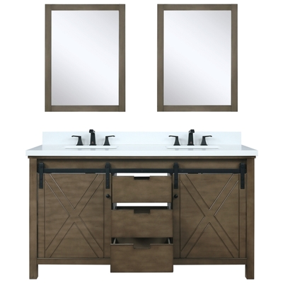 Lexora Bathroom Vanities, Double Sink Vanities, 50-70, Dark Brown, White Quartz, Bathroom Vanities, 810014578118, LM342260DKCSM24