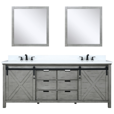 Lexora Bathroom Vanities, Double Sink Vanities, 70-90, Gray, White Quartz, Bathroom Vanities, 689770984217, LM342280DHCSM30