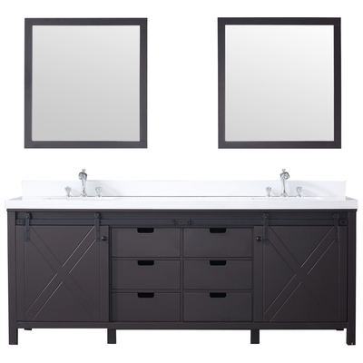 Lexora Bathroom Vanities, Double Sink Vanities, 70-90, Dark Brown, White Quartz, Bathroom Vanities, 689770983388, LM342284DCCSM34