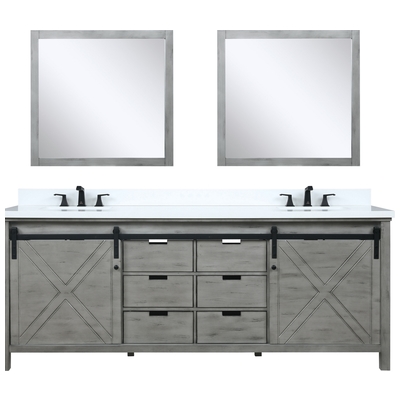 Lexora Bathroom Vanities, Double Sink Vanities, 70-90, Gray, White Quartz, Bathroom Vanities, 689770984309, LM342284DHCSM34