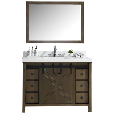 Lexora Bathroom Vanities, Single Sink Vanities, 40-50, Dark Brown, White Quartz, Bathroom Vanities, 689770984057, LM343348SKCSM44