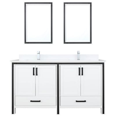 Lexora Bathroom Vanities, Double Sink Vanities, 50-70, White, White Cultured Marble, Bathroom Vanities, 810014575629, LZV352260SAJSM22