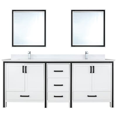Lexora Bathroom Vanities, Double Sink Vanities, 70-90, White, White Cultured Marble, Bathroom Vanities, 810014575773, LZV352272SAJSM30