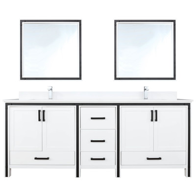 Lexora Bathroom Vanities, Double Sink Vanities, 70-90, White, White Cultured Marble, Bathroom Vanities, 810014575919, LZV352280SAJSM30F