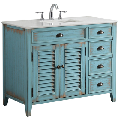 Bathroom Vanities Modetti Palm Beach Bright Blue MOD884BL-42 852913008204 Single Sink Vanities 40-50 Cottage Blue 25 