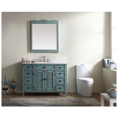 Modetti Bathroom Vanities, Single Sink Vanities, 40-50, Cottage, Blue, Cottage, Single Bathroom Vanity Set, 852913008051, MOD884BL-47