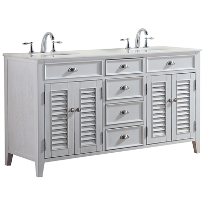 Bathroom Vanities Modetti Palm Beach Pure White MOD884WH-60 852913008150 Double Sink Vanities 50-70 Cottage White 25 