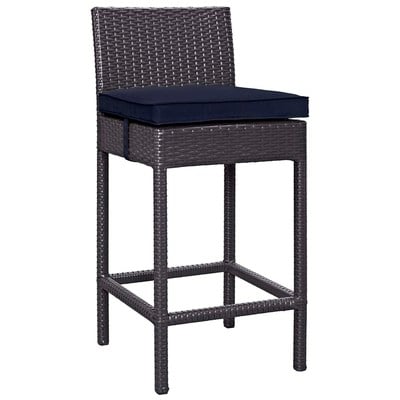 Bar Chairs and Stools Modway Furniture Convene Espresso Navy EEI-1006-EXP-NAV 889654000259 Bar and Dining Blue navy teal turquiose indig Bar 