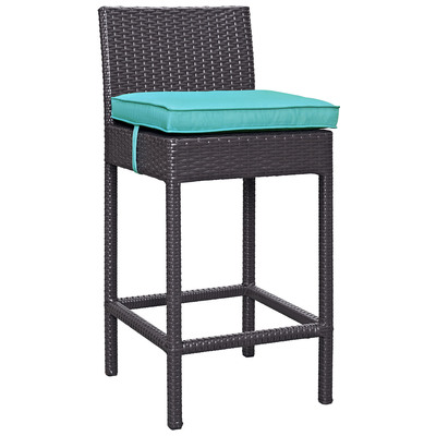 Bar Chairs and Stools Modway Furniture Convene Espresso Turquoise EEI-1006-EXP-TRQ 889654024378 Bar and Dining Bar 