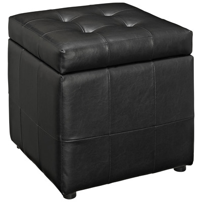 Modway Furniture Ottomans and Benches, Black,ebony, Square, Complete Vanity Sets, Sofas and Armchairs, 848387009403, EEI-1044-BLK