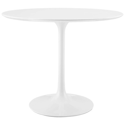 Dining Room Tables Modway Furniture Lippa White EEI-1116-WHI 848387013332 Bar and Dining Tables Whitesnow Square Metal Aluminum BRONZE Iron Gun Complete Vanity Sets 