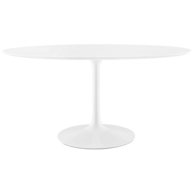 Dining Room Tables Modway Furniture Lippa White EEI-1121-WHI 848387013448 Bar and Dining Tables Whitesnow Oval Square Metal Aluminum BRONZE Iron Gun Complete Vanity Sets 